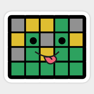 Wordle cheeky face design Sticker